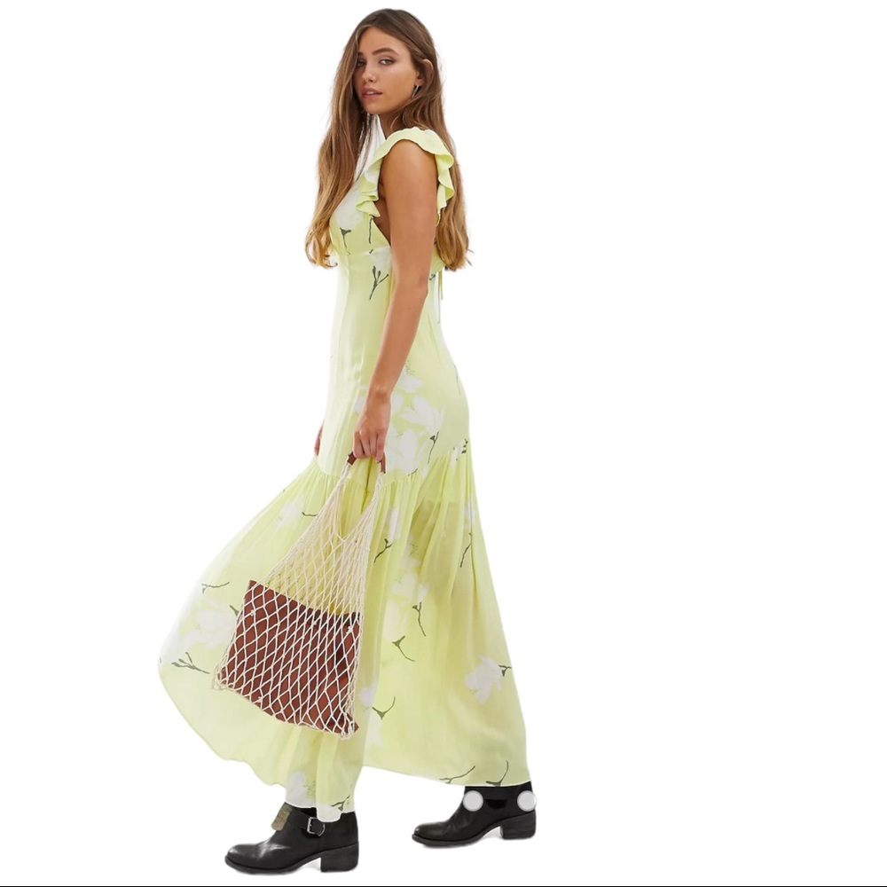 FREE PEOPLE [SHES A WATERFALL DRESS IN LEMON] || SIZE 4 ||
